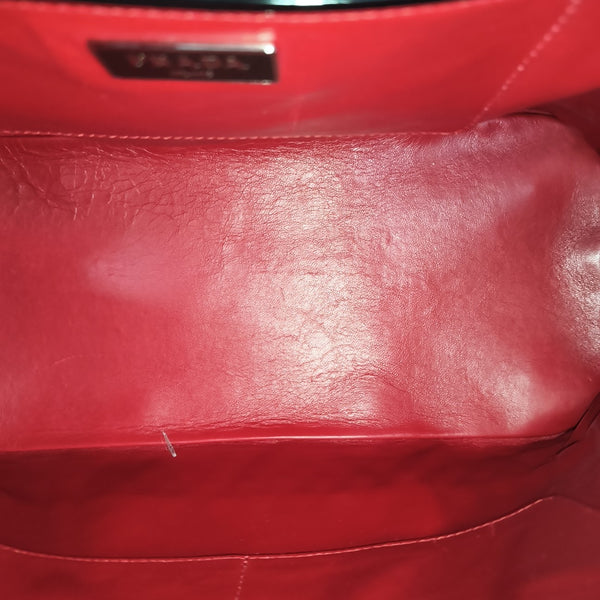 Patent Leather Top Handle Bag Black