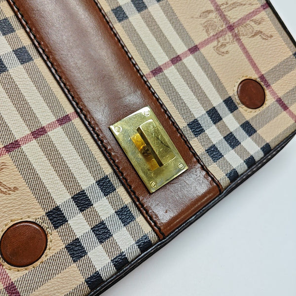 Coated Canvas Shoulder Bag Beige