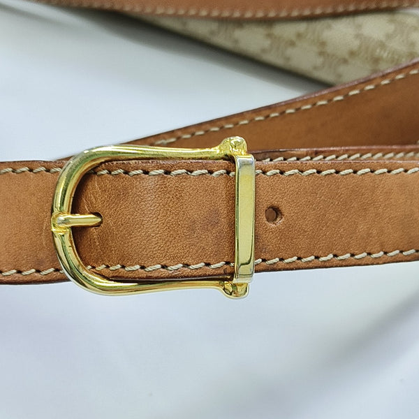 Coated Canvas Shoulder Bag Beige