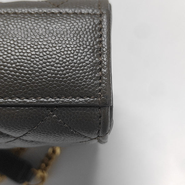 ENVELOPE Small Quilted Calfskin Gray