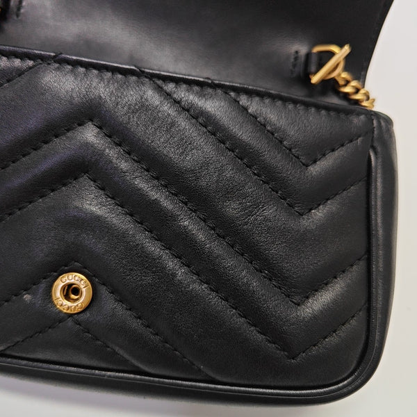 GG Marmont Mini Quilted Calfskin Black