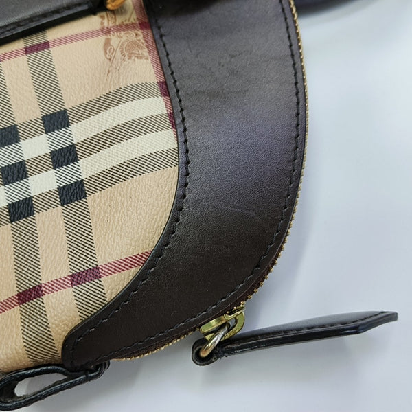 Coated Canvas Top Handle Bag Beige