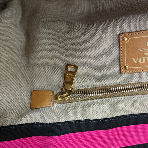 Quilted Canvas Tote Bag Multicolor