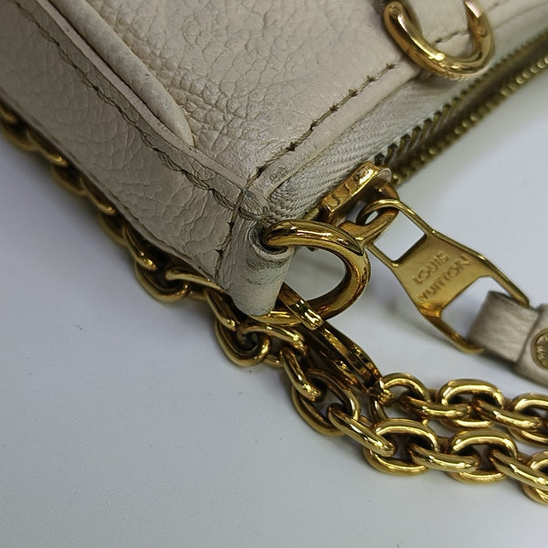 EASY POUCH ON STRAP Calfskin Beige