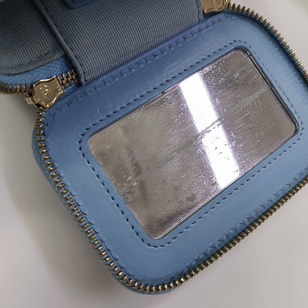 VANITY CASE Small Quilted Lambskin Blue