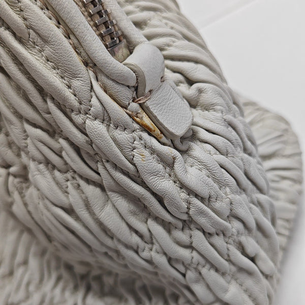 Avenue Quilted Lambskin White
