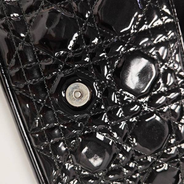 Lady Dior Small Cannage Patent Leather Black
