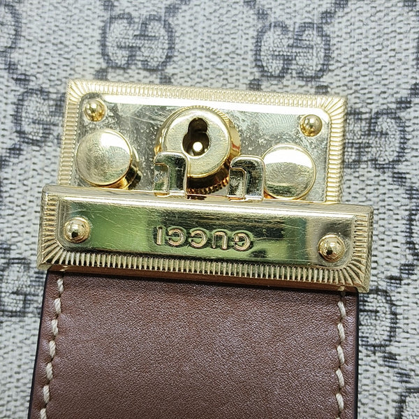 Padlock Medium Monogram Coated Canvas Beige