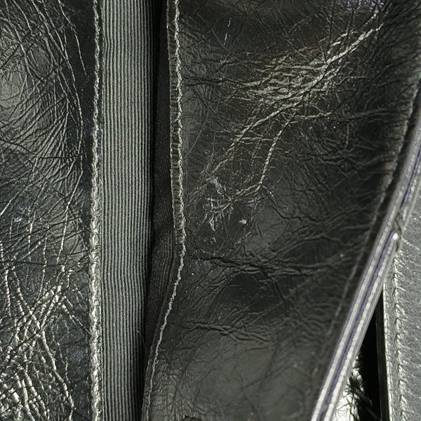NIKI Medium Chevron Calfskin Black