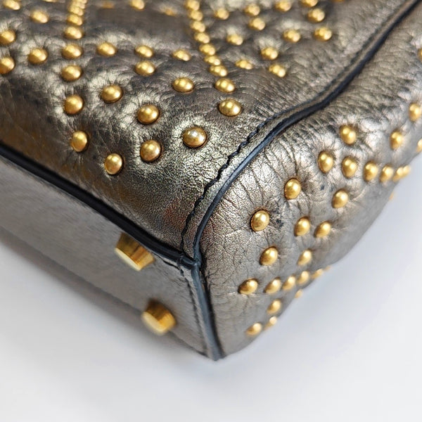 Lady Dior Mini Cannage Python Silver