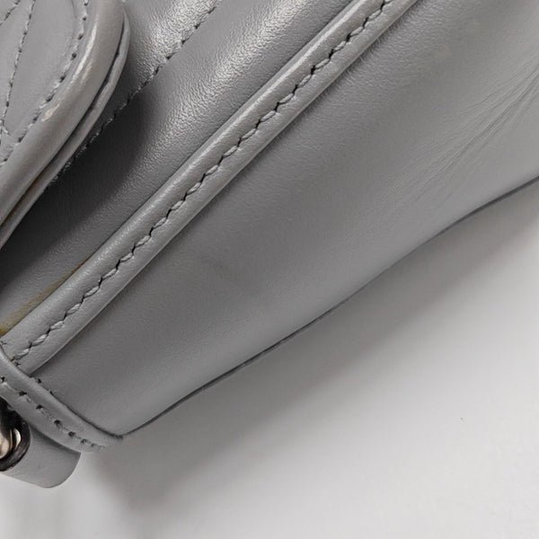 GG Marmont Mini Quilted Calfskin Gray