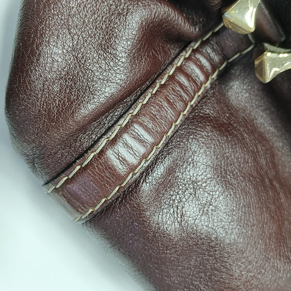 Calfskin Top Handle Bag Brown