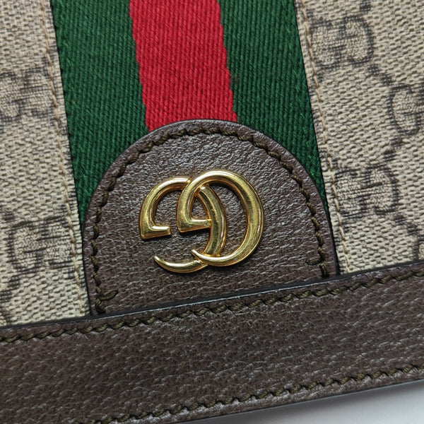 Ophidia Small Monogram Coated Canvas Beige