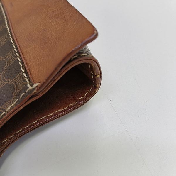 Coated Canvas Top Handle Bag Brown