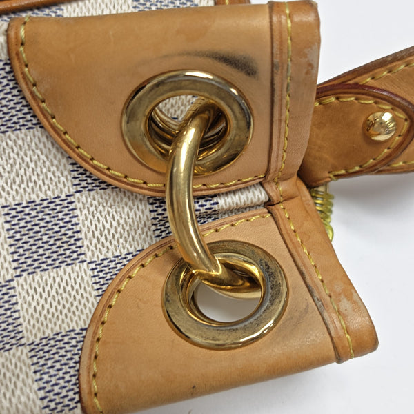 GALLIERA PM Damier Azur Coated Canvas White