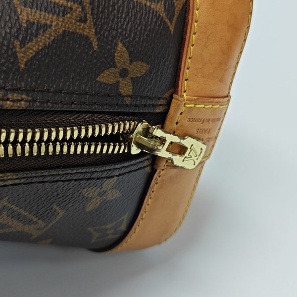 ALMA PM Monogram Coated Canvas Brown