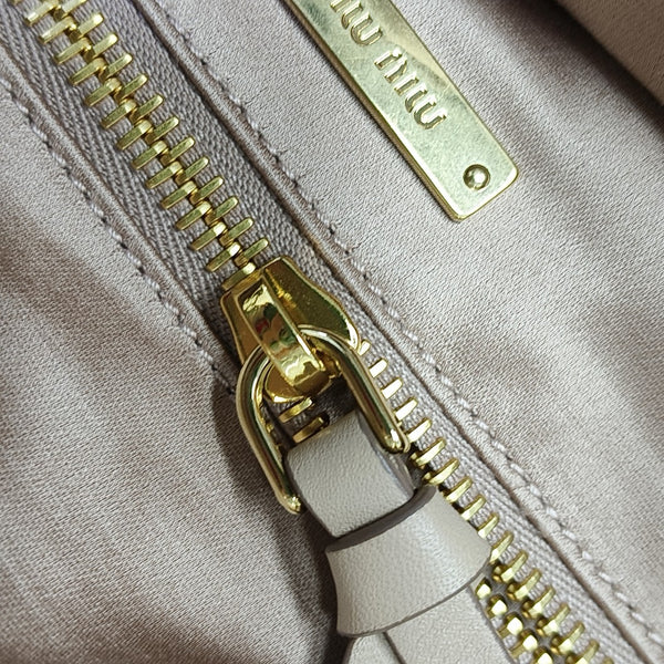 Calfskin Shoulder Bag Beige