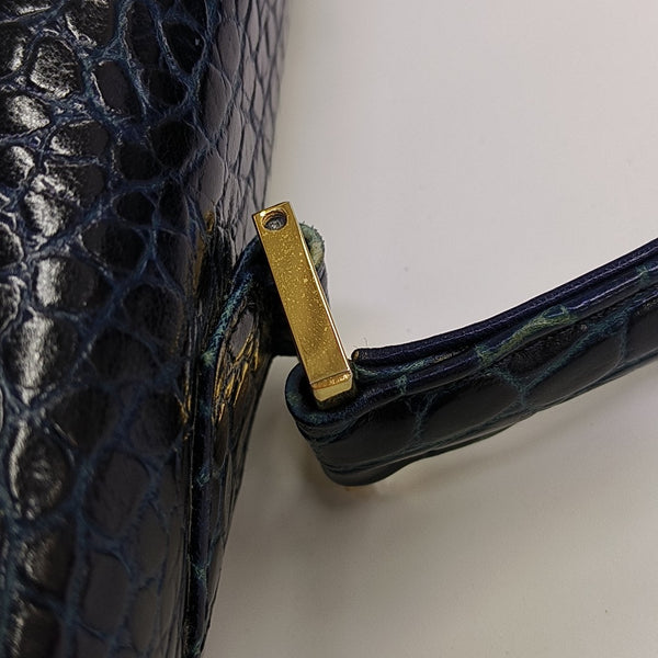 Calfskin Top Handle Bag Blue