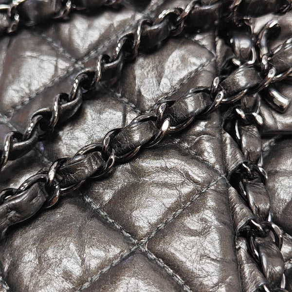 Quilted Calfskin Shoulder Bag Gray