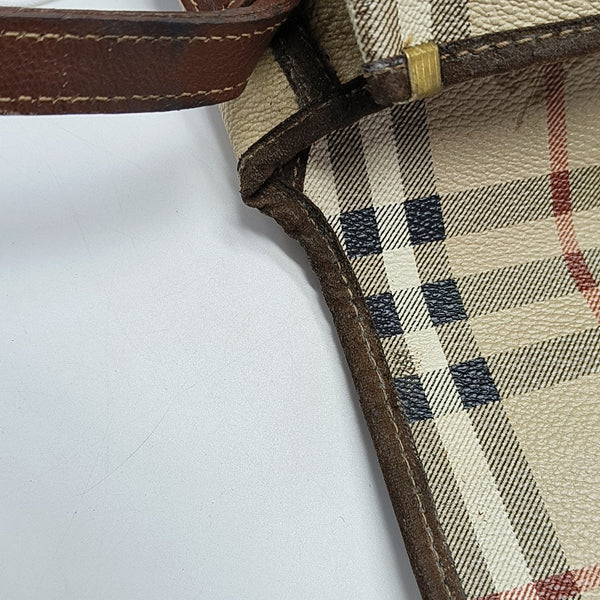 Coated Canvas Shoulder Bag Beige