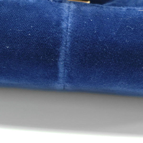 GG Marmont Medium Quilted Velvet Blue