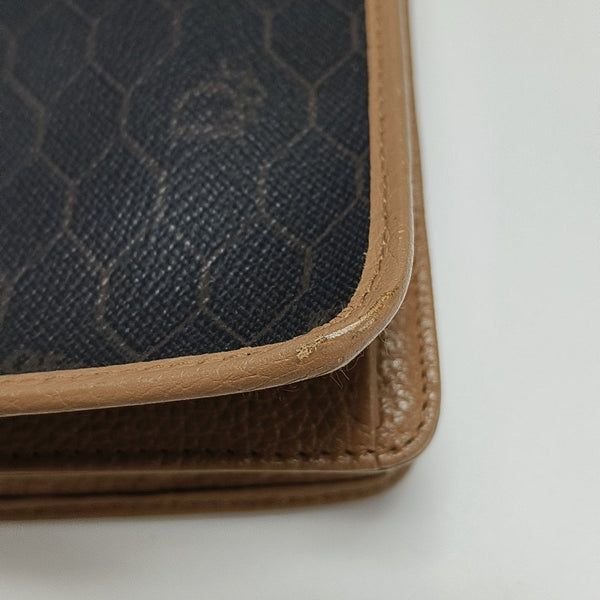 Coated Canvas Crossbody Bag Brown