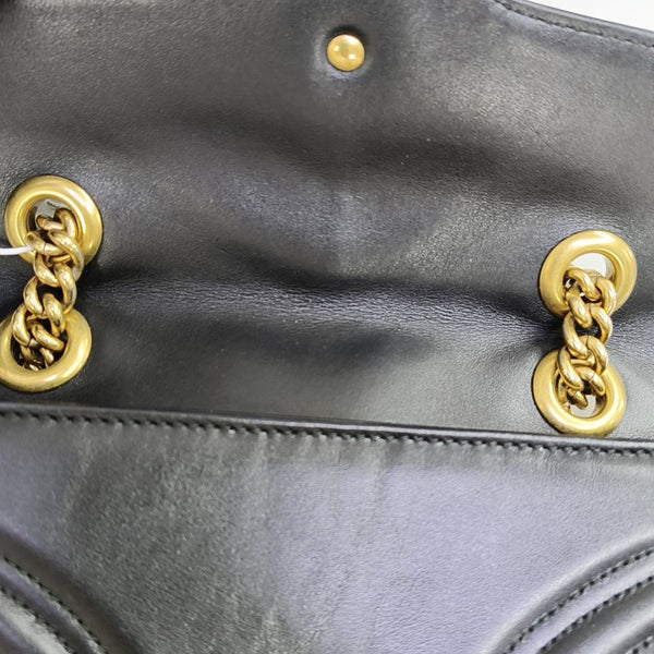 GG Marmont Small Quilted Calfskin Black