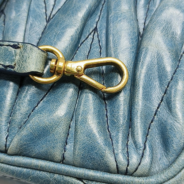 Calfskin Shoulder Bag Blue