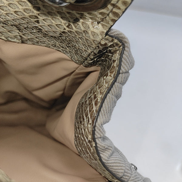 Quilted Fabric Shoulder Bag Gray