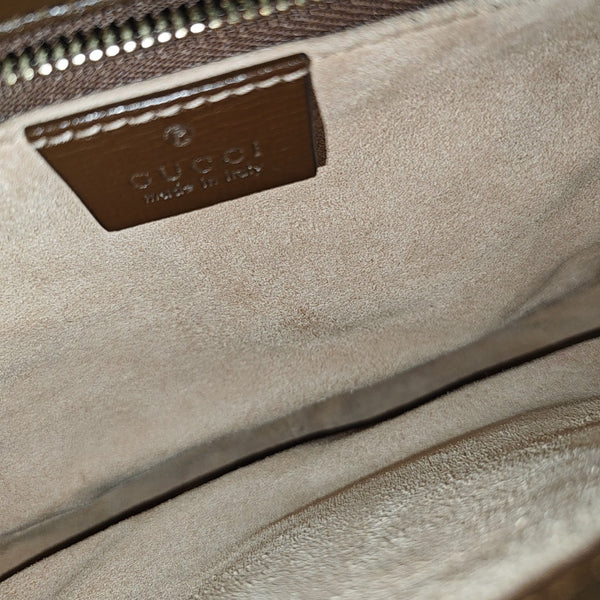 Horsebit 1955 Medium Monogram Coated Canvas Beige