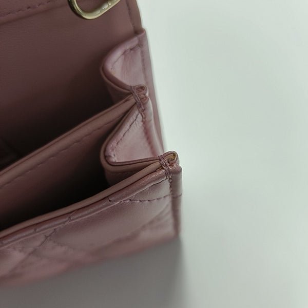 Lady Dior Mini Cannage Lambskin Pink