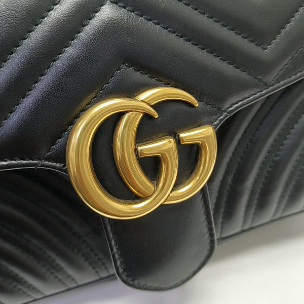 GG Marmont Small Quilted Calfskin Black