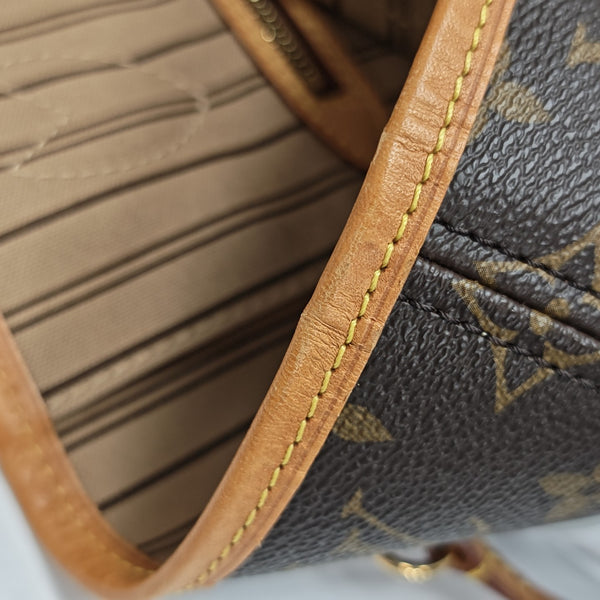 NEVERFULL MM Monogram Coated Canvas Brown