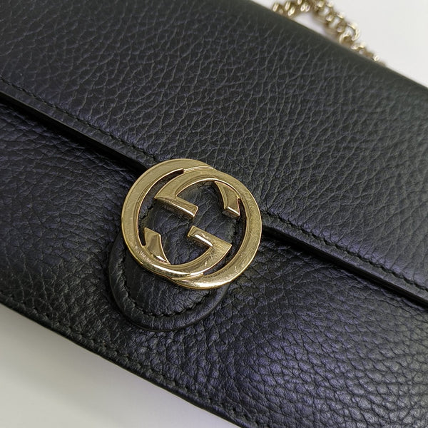 Interlocking G Small Calfskin Black