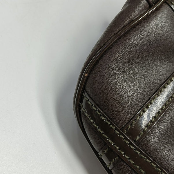Quilted Calfskin Top Handle Bag Brown