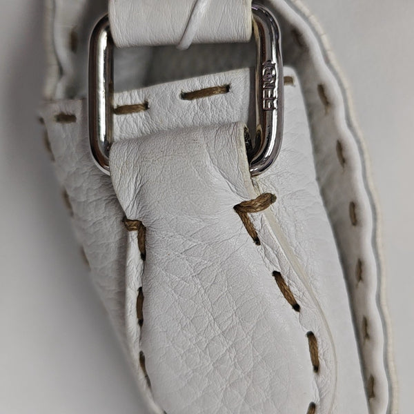 Quilted Calfskin Shoulder Bag White