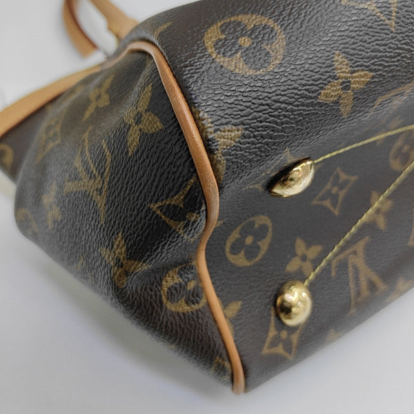 Monogram Coated Canvas Shoulder Bag Brown