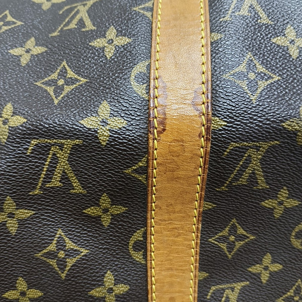 KEEPALL 50 Monogram Coated Canvas Brown