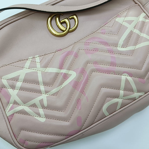 GG Marmont Medium Quilted Calfskin Pink