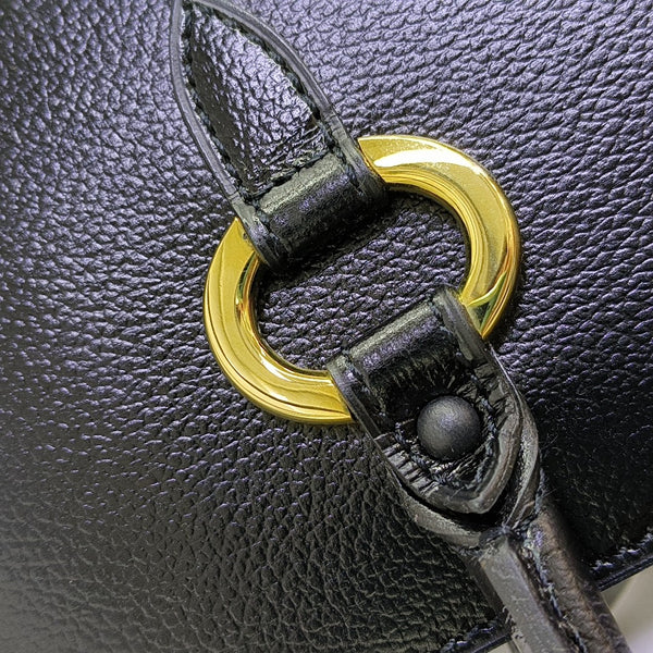 Calfskin Top Handle Bag Black