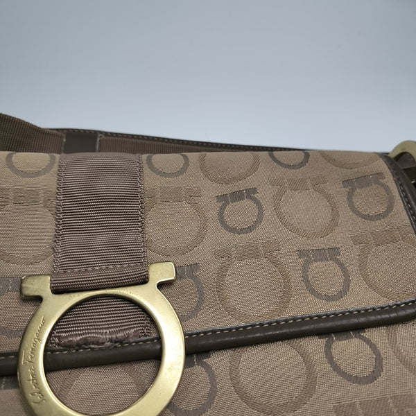 Fabric Top Handle Bag Beige