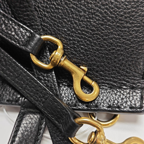 GG Marmont Top Handle Large Calfskin Black