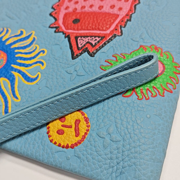 Monogram Calfskin Clutch Blue