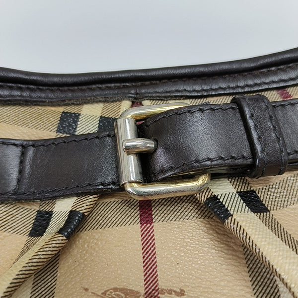 Coated Canvas Shoulder Bag Beige