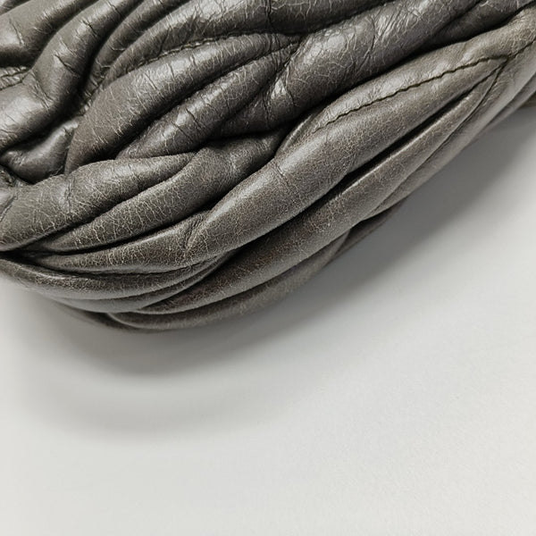 Miu Coffer Quilted Lambskin Gray