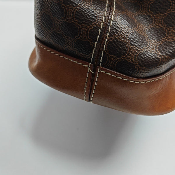 Coated Canvas Top Handle Bag Brown