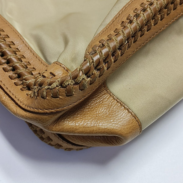 Fabric Top Handle Bag Beige