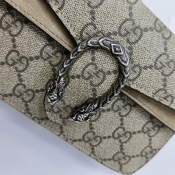 Dionysus Super Mini Monogram Coated Canvas Beige