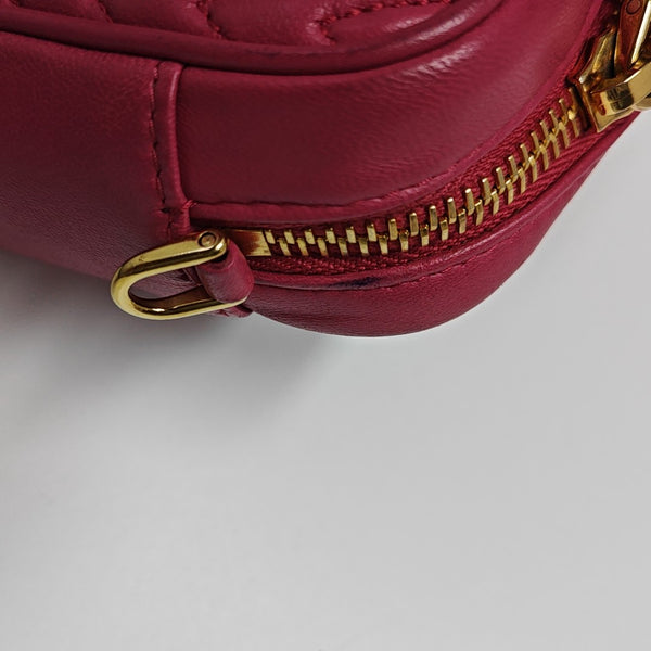 Quilted Lambskin Shoulder Bag Red