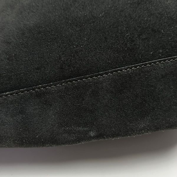 Suede Top Handle Bag Gray